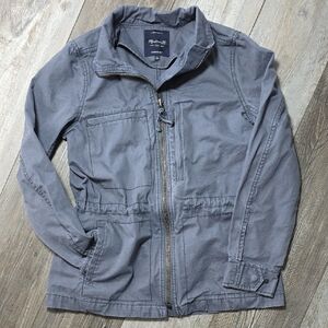 Madewell | 100% Cotton Gray Fleet Adjustable Waist Utility Jacket sz Md